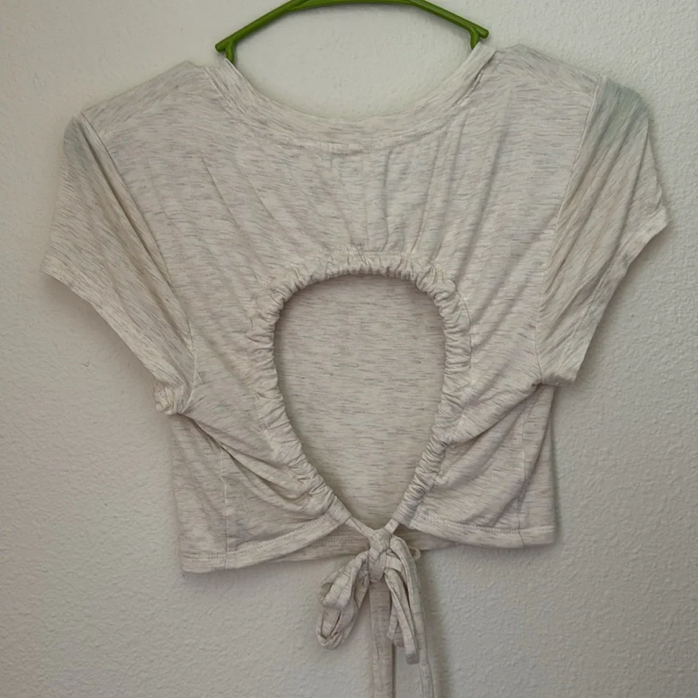 Aerie offline Crop Drawstring Open Back Thumbs Up - Picture 4 of 8